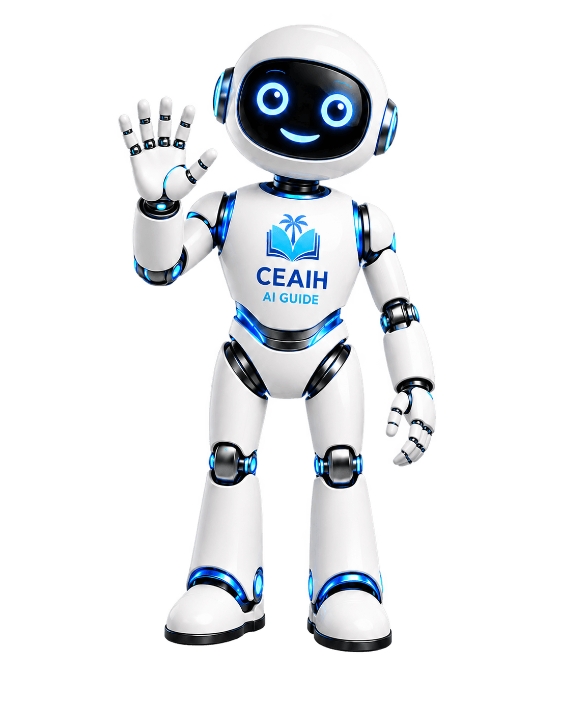 CEAIH AI Guide waving in welcome